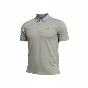 Masters Tech Mens Golf Polo Shirt Blue White Micro Check Logo Size L